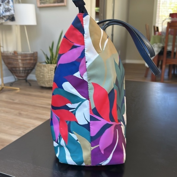 Hawaiian floral fern colorful pattern tote shoulder bag - Picture 6 of 14